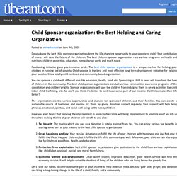 Child Sponsor organization: the Best Helping and Caring Organization