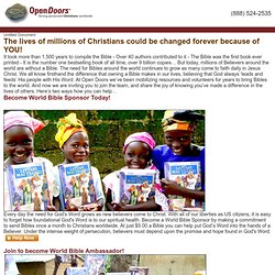 World Bible Sponsor for Persecuted Christians - Open Doors USA