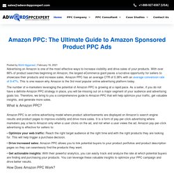 Amazon PPC: The Ultimate Guide to Amazon Sponsored Product PPC Ads