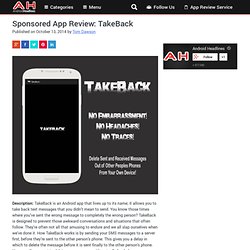 Sponsored App Review: TakeBack