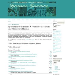 Spontaneous Generations: A Journal for the History and Philosophy of Science