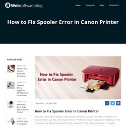 How to Fix Spooler Error in Canon Printer