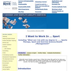 Sport and Leisure Careers