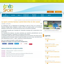 Le sport comme facteur santé/bien-être & lien social - EneoSport