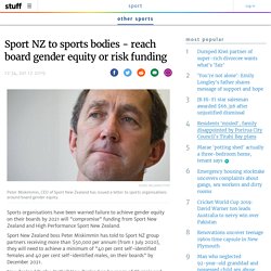 Sport NZ to sports bodies - reach board gender equity or risk funding