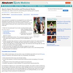 Sports - Injury - Sports Injury Prevention and Treatment - Cheat Sheet