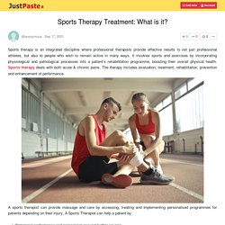 Sports Therapy Treatment: What is it?