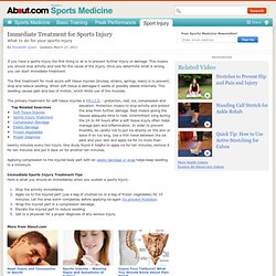 Sports Injury First Aid Treatment -Immediate First Aid Treatment for Sports Injury