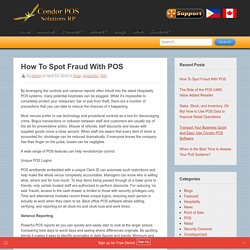 How To Spot Fraud With POS
