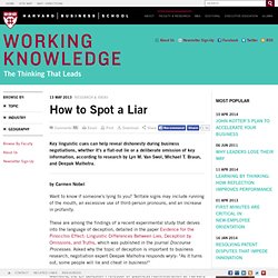 How to Spot a Liar