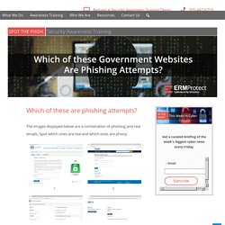 Spot the Phish: Government Websites