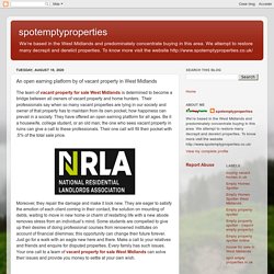 spotemptyproperties: An open earning platform by of vacant property in West Midlands