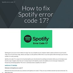 Spotify error code 17