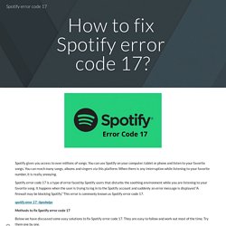 Spotify error code 17