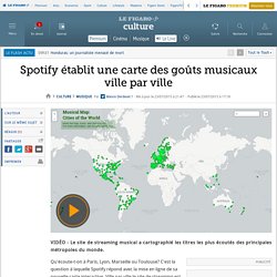 Spotify établit une carte des goûts musicaux ville par ville