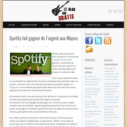 Spotify fait gagner de l’argent aux Majors - Le blog qui gratte