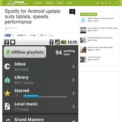 Spotify for Android update suits tablets, speeds performance