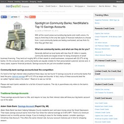 Spotlight on Community Banks: NerdWallet’s Top 10 Savings Accounts