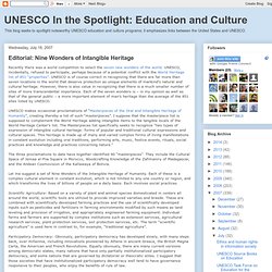 Education and Culture: Editorial: Nine Wonders of Intangible Her