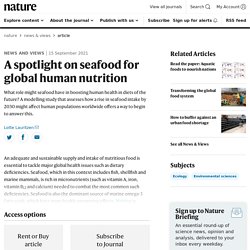 A spotlight on seafood for global human nutrition