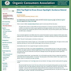 OCA Top Right to Know Grocer Spotlight: Sundance Natural Foods