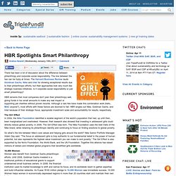 HBR Spotlights Smart Philanthropy