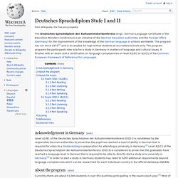 Deutsches Sprachdiplom Stufe I and II