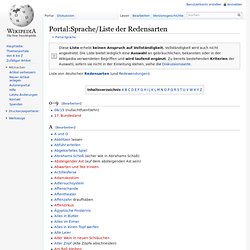 Portal: Sprache/Liste der Redensarten