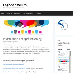 Information om språkstörning – Logopedforum