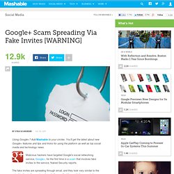 Google+ Scam Spreading Via Fake Invites [WARNING]