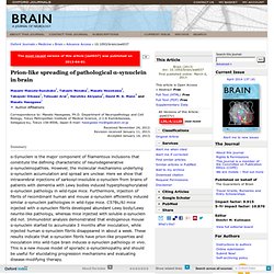 Prion-like spreading of pathological α-synuclein in brain