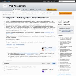 Google Spreadsheet: Auto-Update via RSS (and keep history)
