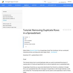 Tutorial: Removing Duplicate Rows in a Spreadsheet  
