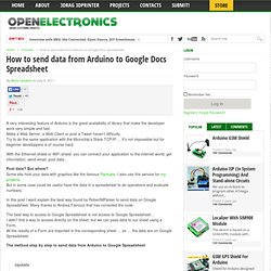 How send data from Arduino to Google Docs Spreadsheet