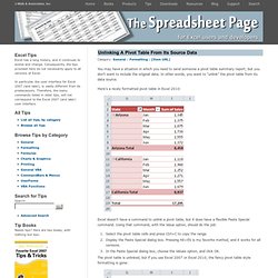 Unlinking A Pivot Table From Its Source Data