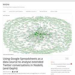 Using Google Spreadsheets as a data source to analyse extended Twitter conversations in NodeXL (and Gephi) « MASHe