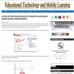 A Step By Step Guide On How to Create Flashcards Using Google Spreadsheets ~ Educational Technology and Mobile Learning