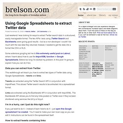 Using Google Spreadsheets to extract Twitter data » brelson.com