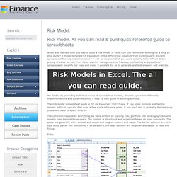 Risk Model Spreadsheets in Excel.