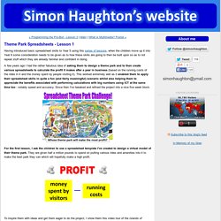 Theme Park Spreadsheets - Lesson 1 - Simon Haughton's website