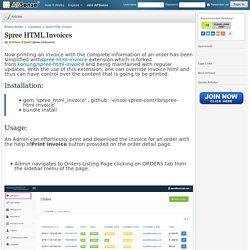 Spree HTML Invoices