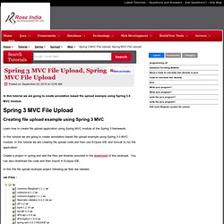 Spring 3 MVC File Upload, Spring MVC File Upload