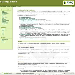 Spring Batch - Use Cases