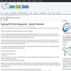 Spring MVC Development – Quick Tutorial