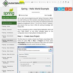 Spring Hello World Example