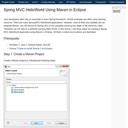 Spring MVC HelloWorld Using Maven in Eclipse
