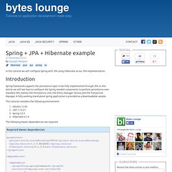 Spring + JPA + Hibernate example