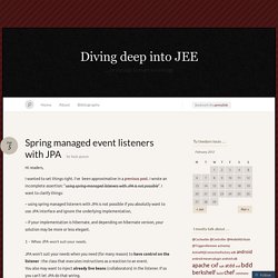 Spring managed event listeners with JPA « Diving deep into JEE