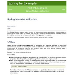Spring Modules Validation