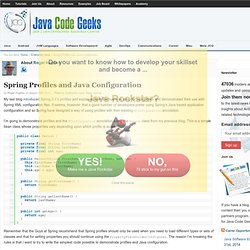 Spring Profiles and Java Configuration